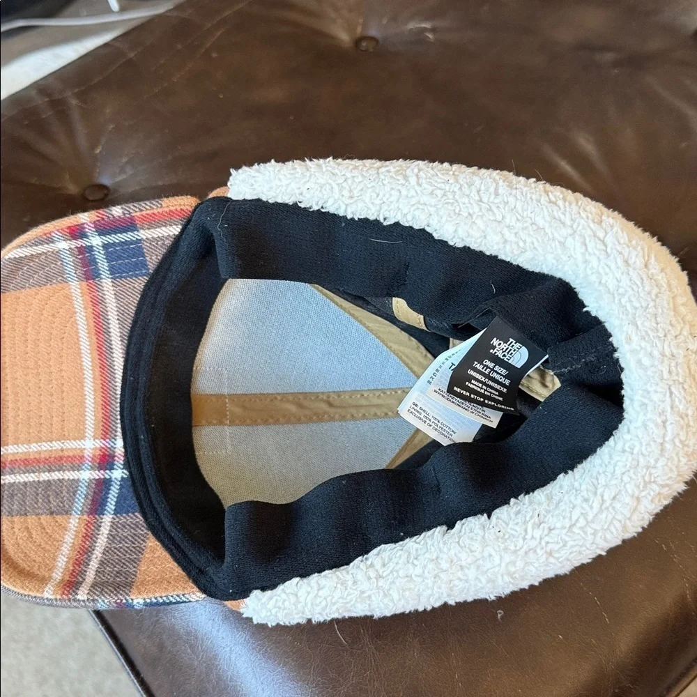 North Face Campshire Earflap Hat in a plaid pattern